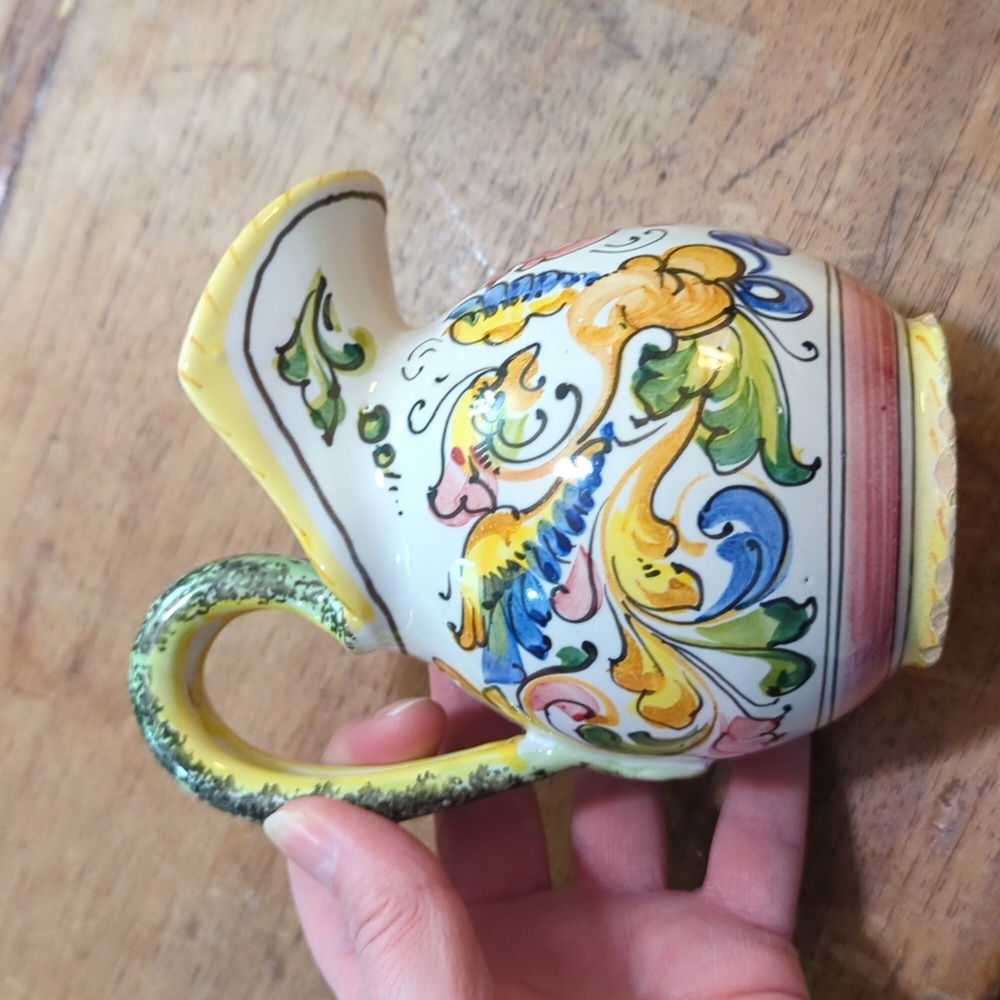 Mid Century Italian Majolica Milk And Sugar - Picture 3 of 15